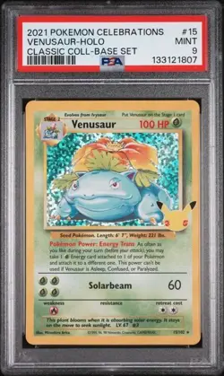 PSA 9 - 2021 Pokemon Celebrations Classic Collection Venusaur #15 - Image 1