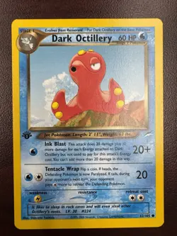 Pokemon TCG Dark Octillery 62/105 Neo Destiny 1st Edition NM- - Image 1