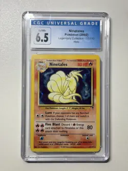 2002 Pokemon TCG Ninetales Holo Rare 17/110 Legendary Collection CGC 6.5 EX/NM+ - Image 1