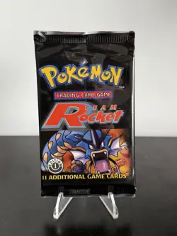 EMPTY Booster Pack Pokemon Team Rocket 1st Edition Pack Gyarados Art - Image 1