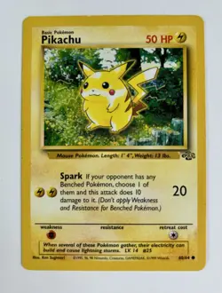 Pikachu 1999 Pokemon Jungle Unlimited Common #60/64 * LP - Image 1