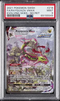 2021 POKEMON SWORD & SHIELD EVOLVING SKIES SECRET FULL ART/RAYQUAZA VMAX PSA 9 - Image 1