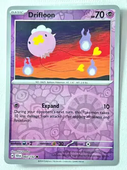 Drifloon 060/142 Reverse Holo Common Stellar Crown Pokemon Pack Fresh Near Mint - Image 1