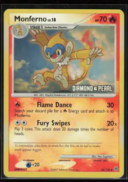 Monferno 56/130 Diamond and Pearl STAMPED Pokemon TCG LP - Image 1