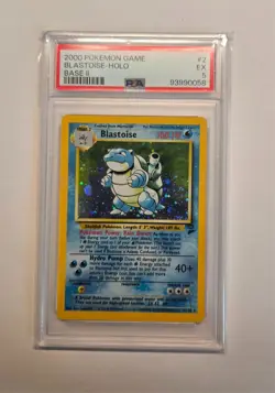 2000 pokemon - Blastoise 002/130 Base Set 2 Holo - PSA 5 - Image 1