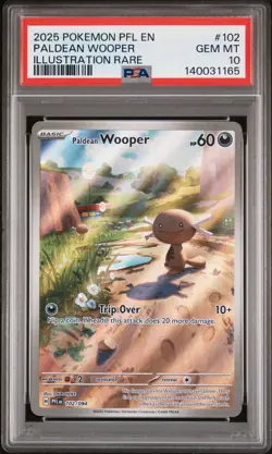 2025 POKEMON PFL EN-PHANTASMAL FLAMES ILLUSTRATION RARE PALDEAN WOOPER PSA 10 - Image 1