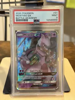 PSA 9 MINT 2020 Pokemon Battle Academy Mewtwo GX 31/68 - Image 1