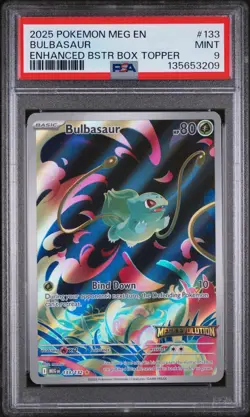 Pokemon TCG Bulbasaur 133/132 Mega Evolution Stamped PSA 9 - Image 1