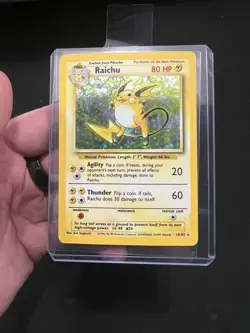 Pokemon TCG Raichu 14/102 Base Set Holo Rare Unlimited 1999 WOTC NM - Image 1
