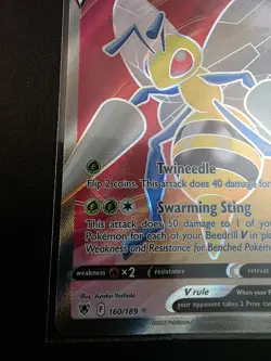 Pokemon TCG Beedrill V 160/189 Full Art Rare Astral Radiance LP - Image 5