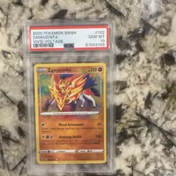 Pokemon Zamazenta 102/185 Amazing Rare Holo Vivid Voltage 2020 PSA 10 English - Image 1