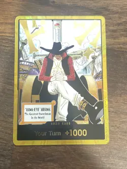 One Piece TCG Gold Frame DON!! Dracule Mihawk OP14 ENGLISH - Image 1