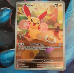 Pokemon TCG Plusle 193/182 SV04 Paradox Rift Illustration Rare Full Art Card NM - Image 1