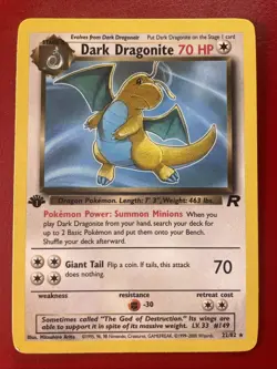 Dark Dragonite 22/82 Team Rocket Regular First Edition Pokemon Card - Image 1