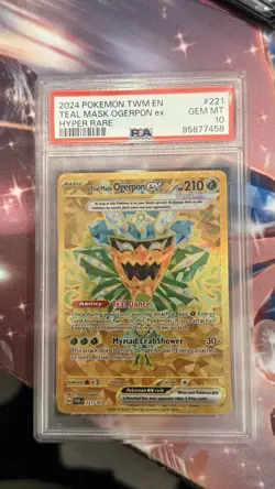 Pokemon TCG Teal Mask Ogerpon EX Twilight Masquerade Card 221/167 PSA10 - Image 1