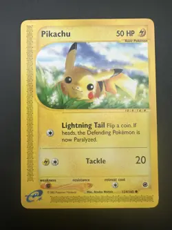 Pokemon TCG Expedition Base Pikachu Card 124/165 2002 Rare - Image 1