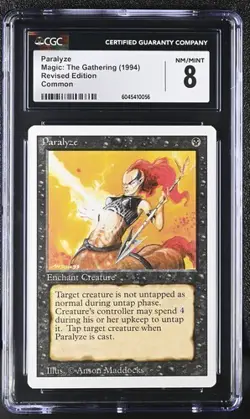 MTG Magic: The Gathering English Paralyze 1994 Revised Edition Common CGC 8 - Image 1