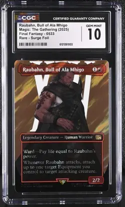 CGC 10 MTG Final Fantasy Raubahn Bull of Ala Mhigo M0533 Borderless Surge Foil - Image 1