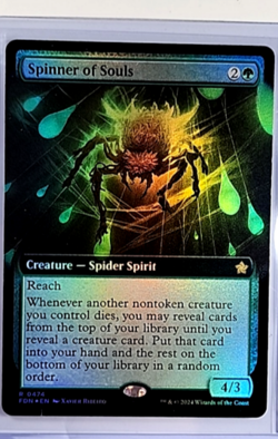 MTG Magic The Gathering FDN Foundations Extended Art Foil #474 Spinner of Souls - Image 1