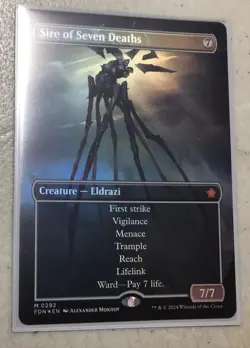 Sire of Seven Deaths (Borderless) Foundations Foil Nm Mtg - Image 1