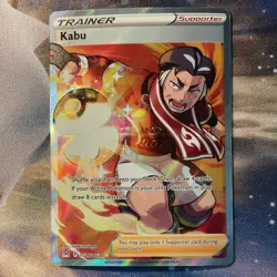 Pokemon Kabu Trainer Supporter Ultra Rare Full Art Holo TG26/TG30 Lost Origin - Image 1