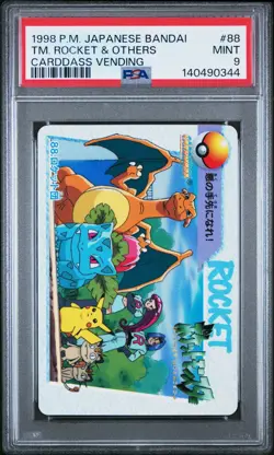 PSA 9 2026 CERT TM. ROCKET & OTHERS 1998 POKEMON JAPANESE BANDAI CARDDASS #88 - Image 1