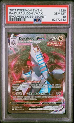 2021 POKEMON SWORD & SHIELD EVOLVING SKIES SECRET FULL ART/DURALUDON VMAX PSA 10 - Image 1