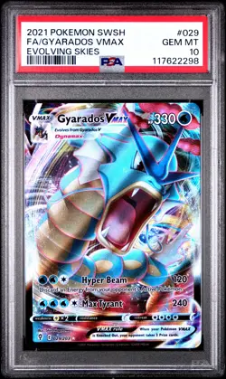 2021 POKEMON SWORD & SHIELD EVOLVING SKIES #029 FULL ART/GYARADOS VMAX PSA 10 - Image 1