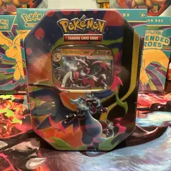 Pokemon TCG Mega Charizard X EX Tin Sealed In Hand - Image 1