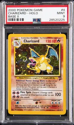 2000 POKEMON BASE SET 2 #4 CHARIZARD-HOLO PSA 9 - Image 1