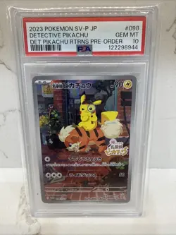 2023 POKEMON JPN DETECTIVE PIKACHU RETURNS PROMO #098 PSA 10 - Image 1
