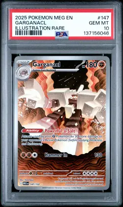 2025 POKEMON MEG EN-MEGA EVOLUTION ILLUSTRATION RARE #147 GARGANACL PSA 10 - Image 1