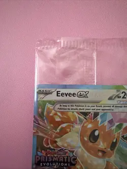 Pokemon Prismatic Evolutions Eevee ex 075/131 Surprise Box Stamped - Image 2