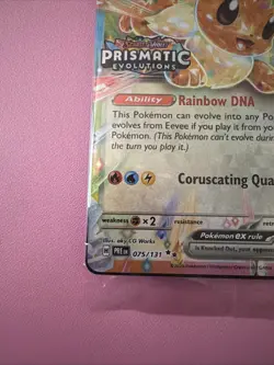 Pokemon Prismatic Evolutions Eevee ex 075/131 Surprise Box Stamped - Image 4