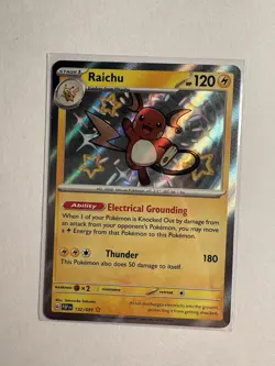Pokemon TCG Raichu Scarlet & Violet: Paldean Fates 132/091 Holo Shiny Rare NM - Image 1