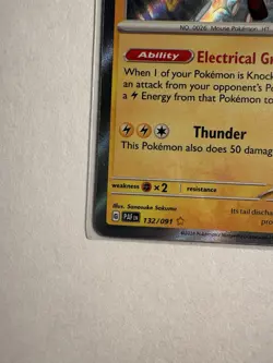 Pokemon TCG Raichu Scarlet & Violet: Paldean Fates 132/091 Holo Shiny Rare NM - Image 2