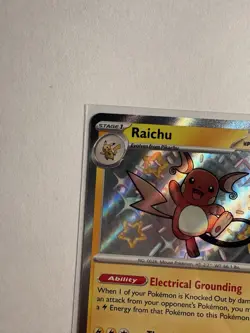 Pokemon TCG Raichu Scarlet & Violet: Paldean Fates 132/091 Holo Shiny Rare NM - Image 5