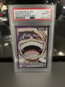 One Piece Monkey D. Luffy OP09-061 Alternative Art Leader JPN PSA 10 - Image 1