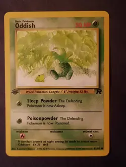 Pokemon Card Team Rocket 1st Edition Regular Finish Oddish 63/82 - Image 4