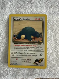 Pokemon Cards Rocket's Snorlax 33/132 Gym Heroes Rare NM - Image 1