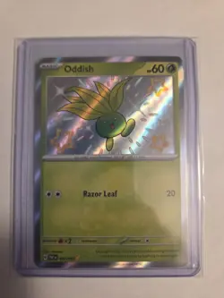Pokemon TCG Oddish Baby Shiny Paldean Fates Scarlet & Violet Card 092/091 - Image 1