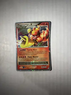 Pokemon TCG Magmortar LV.X Holo Card 123/123 Mysterious Treasures - Image 1