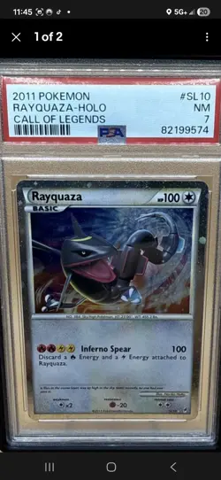Pokemon Rayquaza Shiny Holo Rare SL10 Call of Legends PSA 2011 English Card - Image 1