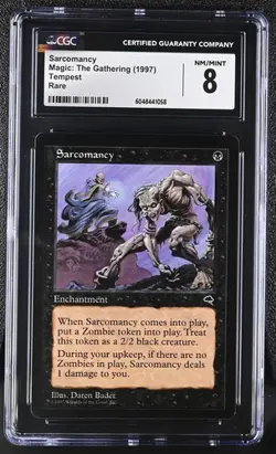 MTG Magic The Gathering Sarcomancy 1997 Tempest Rare CGC 8 - Image 1