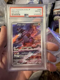 2023 POKEMON JAPANESE SV3A-RAGING SURF ART RARE #069 GROUDON PSA 10 - Image 1