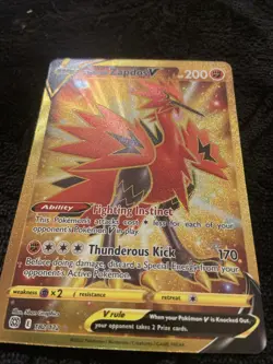 Galarian Zapdos V 182/172 Brilliant Stars Full Art Secret Rare Pokemon Card NM+ - Image 2