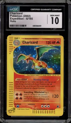 Pokemon Charizard Expedition Holo Rare #6 CGC 10 Gem Mint - Image 1
