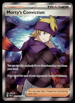 Pokemon TCG SV05: Temporal Forces #201/162 Morty's Conviction Holo NM - Image 1