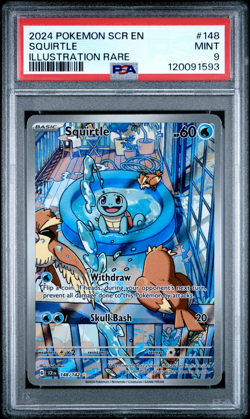 2024 POKEMON SCR EN-STELLAR CROWN #148 SQUIRTLE ILLUSTRATION RARE PSA9 - Image 1