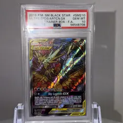 2019 POKEMON SM BLACK STAR PROMO FULL ART/MOLTRES & ZAPDOS & ARTICUNO GX PSA 10 - Image 3